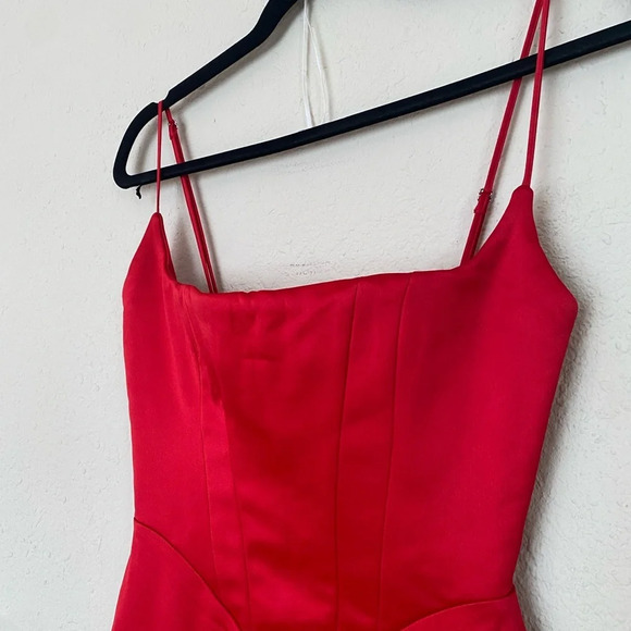 HOUSE OF CB 'Olivette' Red Rose Satin Corset Maxi Dress NWOT size S - Picture 11 of 12